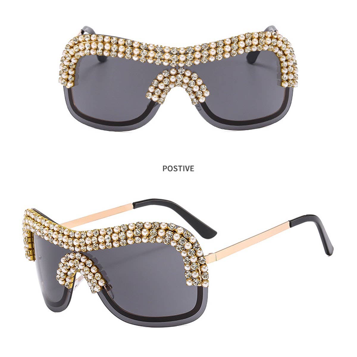 COOL ONE-PIECE METAL-RIM PUNK SUNGLASSES