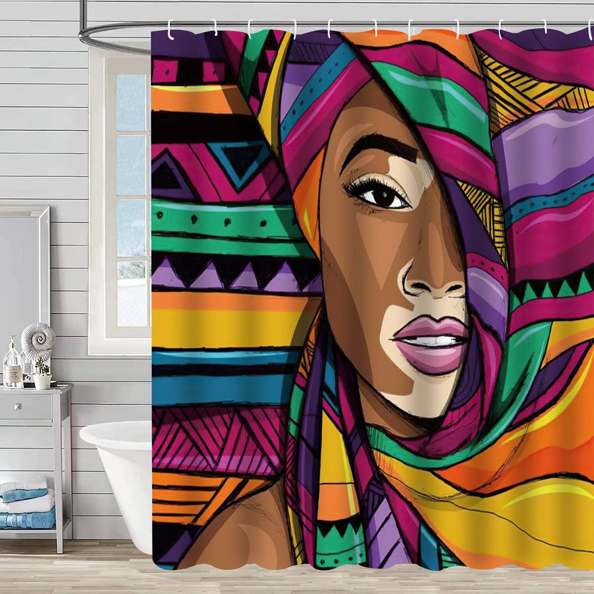 DIGITAL PRINTING BATHROOM SHOWER CURTAIN