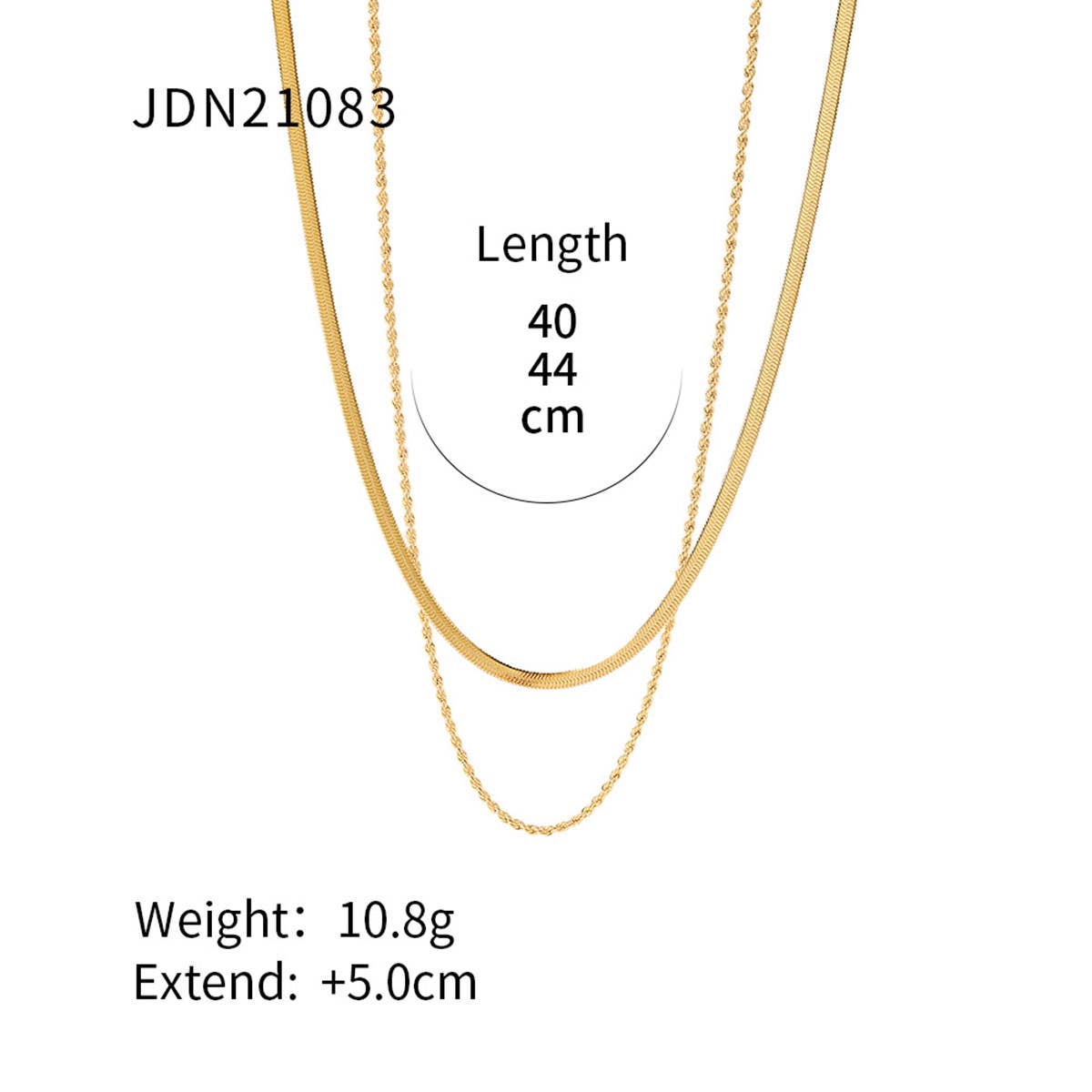 MULTILAYER GOLD PLATE STAINLESS STEEL NECKLACE