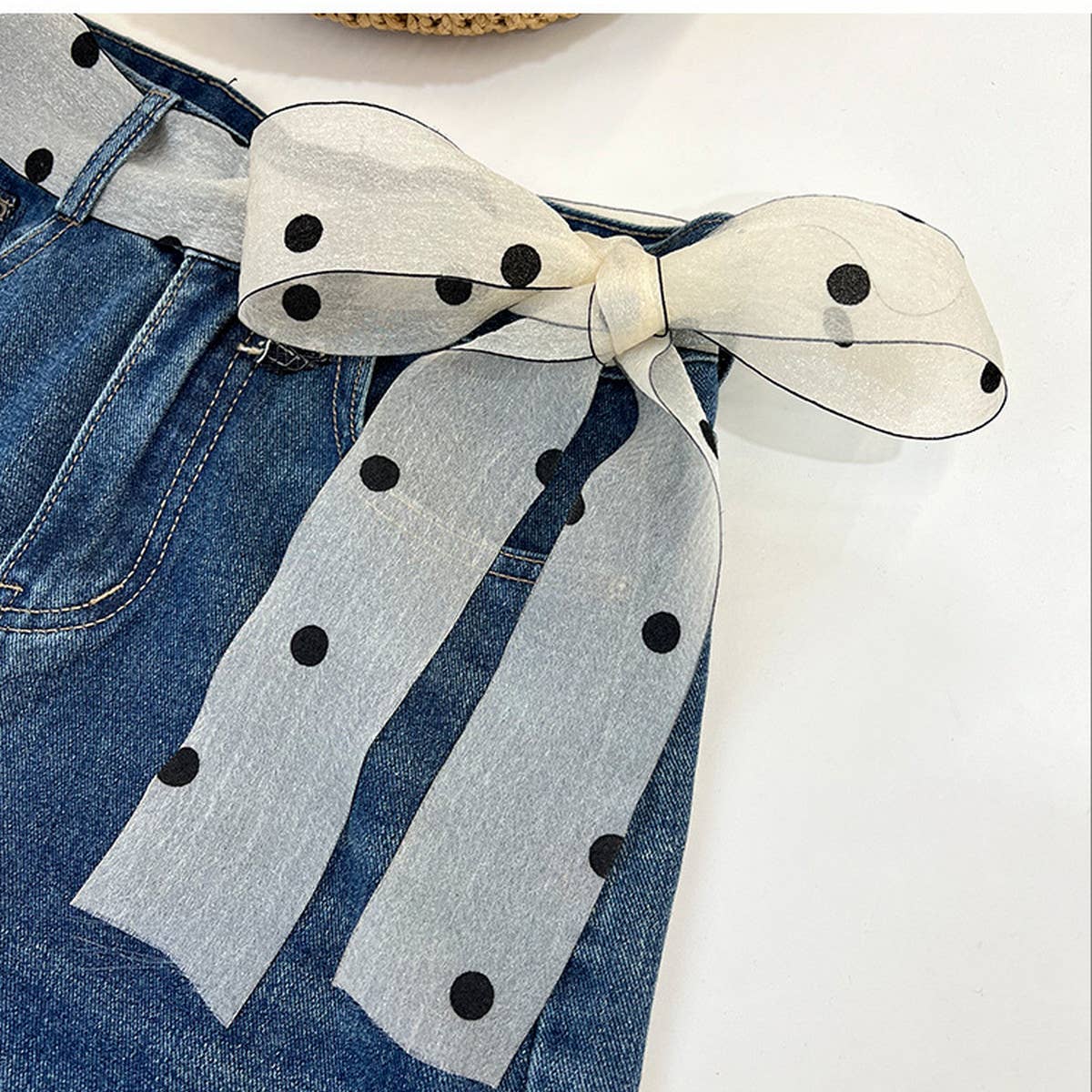 NEW POLKA DOT LACE SCARF HEADBAND