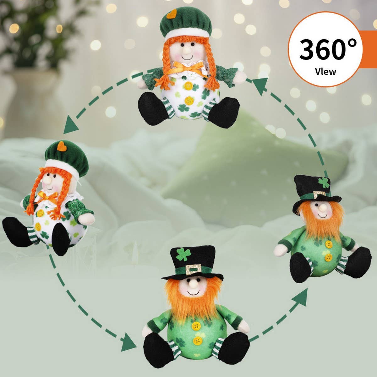 ST. PATRICK GREEN FIGURINE ORNAMENT PENDANT_CWMM3452