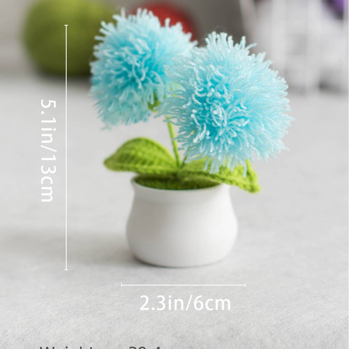 CWMM9283_HAND-WOVEN WOOL BALL ARTIFICIAL FLOWER POT