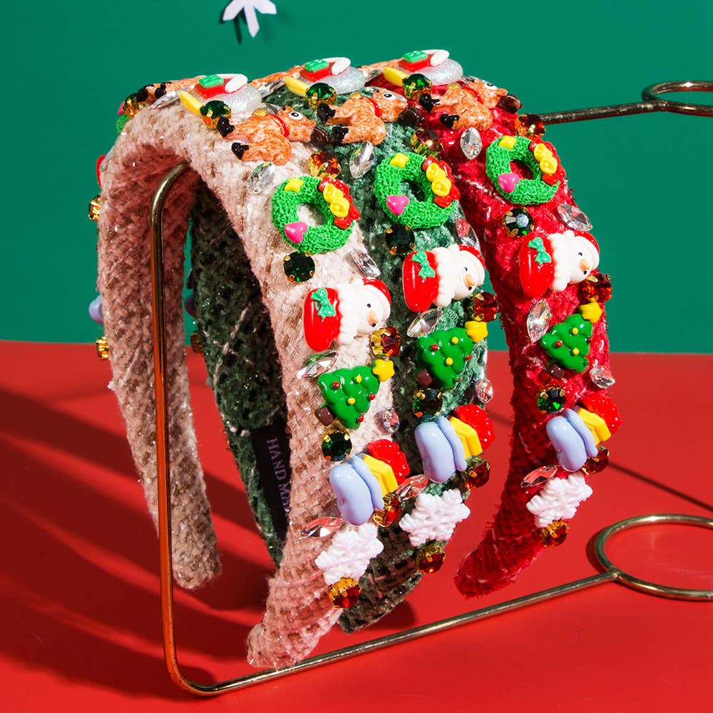 CHRISTMAS DAY HEADBAND ELK SNOWMAN SNOWFLAKE