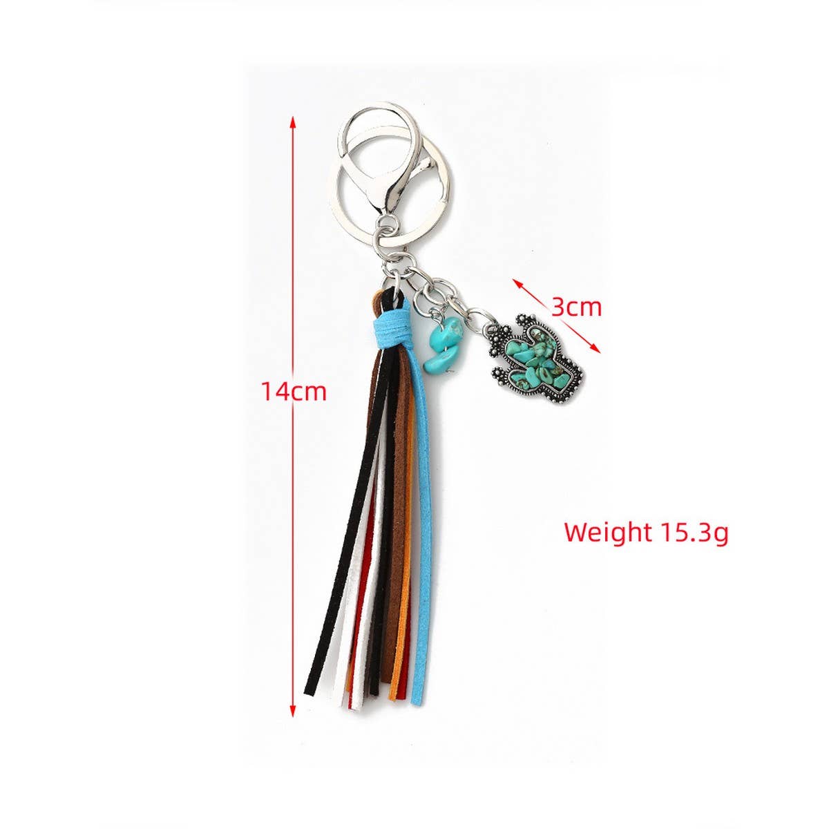 Vintage Western Boho Bull Tag Keychain_CWAB5088