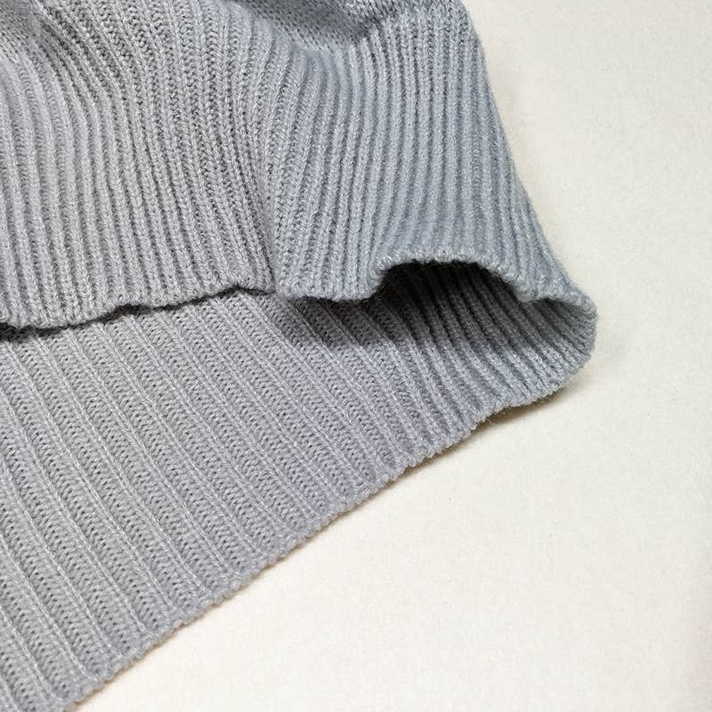 Pullover high-neck long-sleeved knitted dress