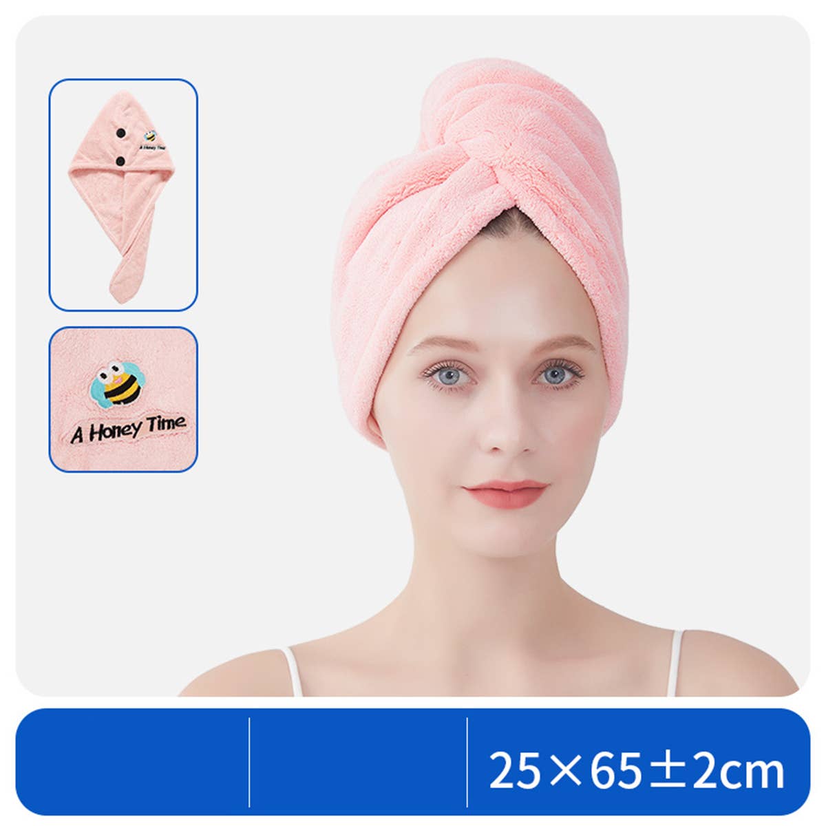 CWMM8345_CARTOON EMBROIDERY THICKENED HOUSEHOLD SHOWER CAP
