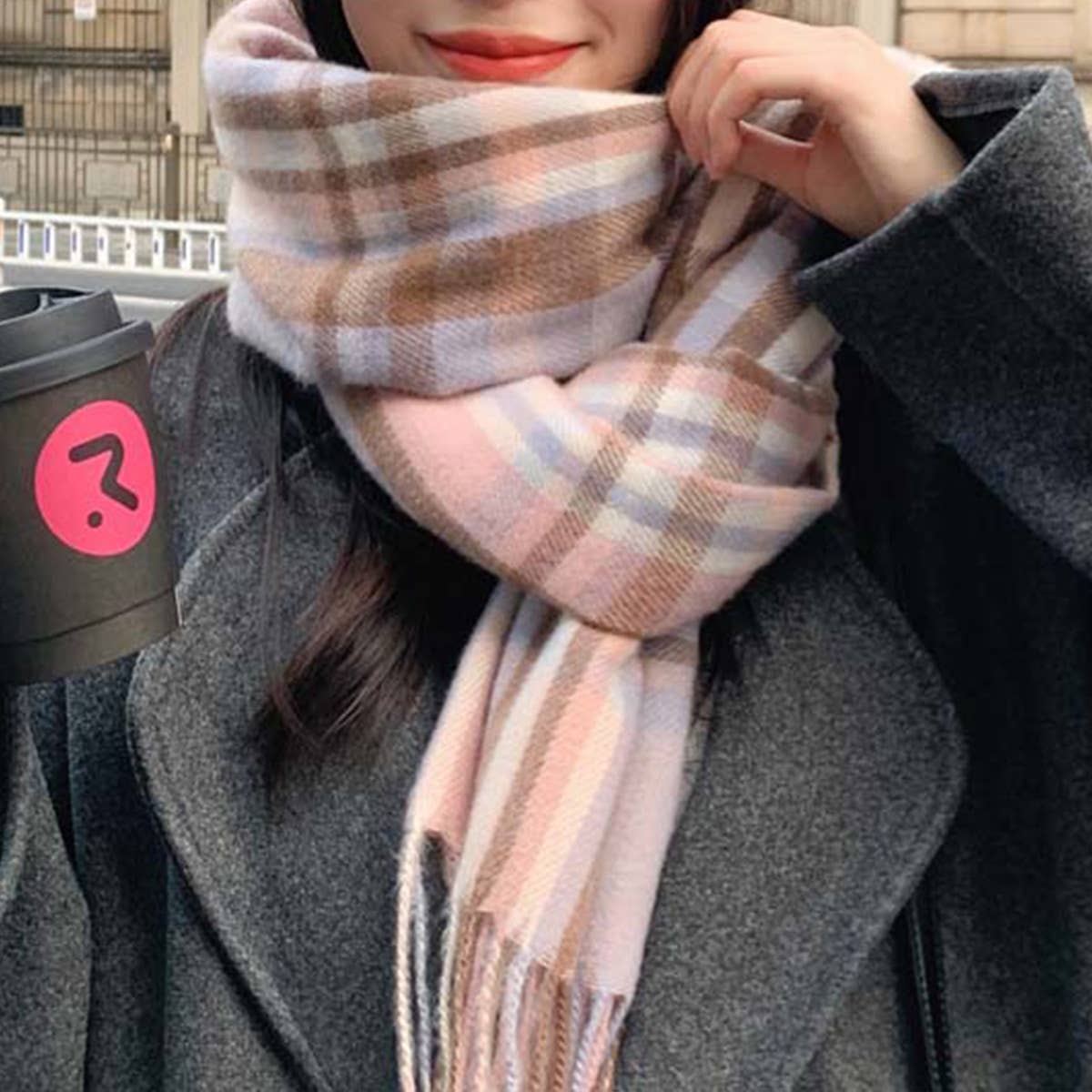 Thick Plaid Scarf ? Long Winter Warm Tassel Shawl
