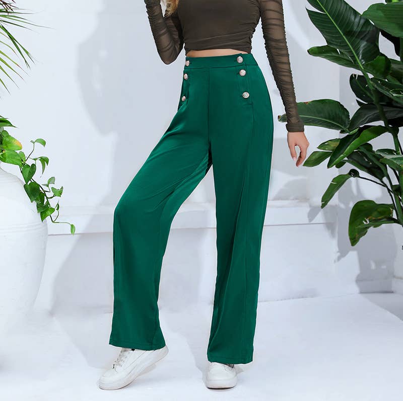 Fashion high-waisted wide-leg pants suit pants