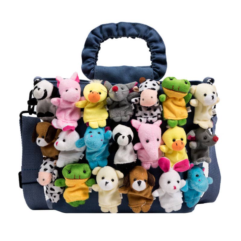large-capacity pleated handbag featuring dolls