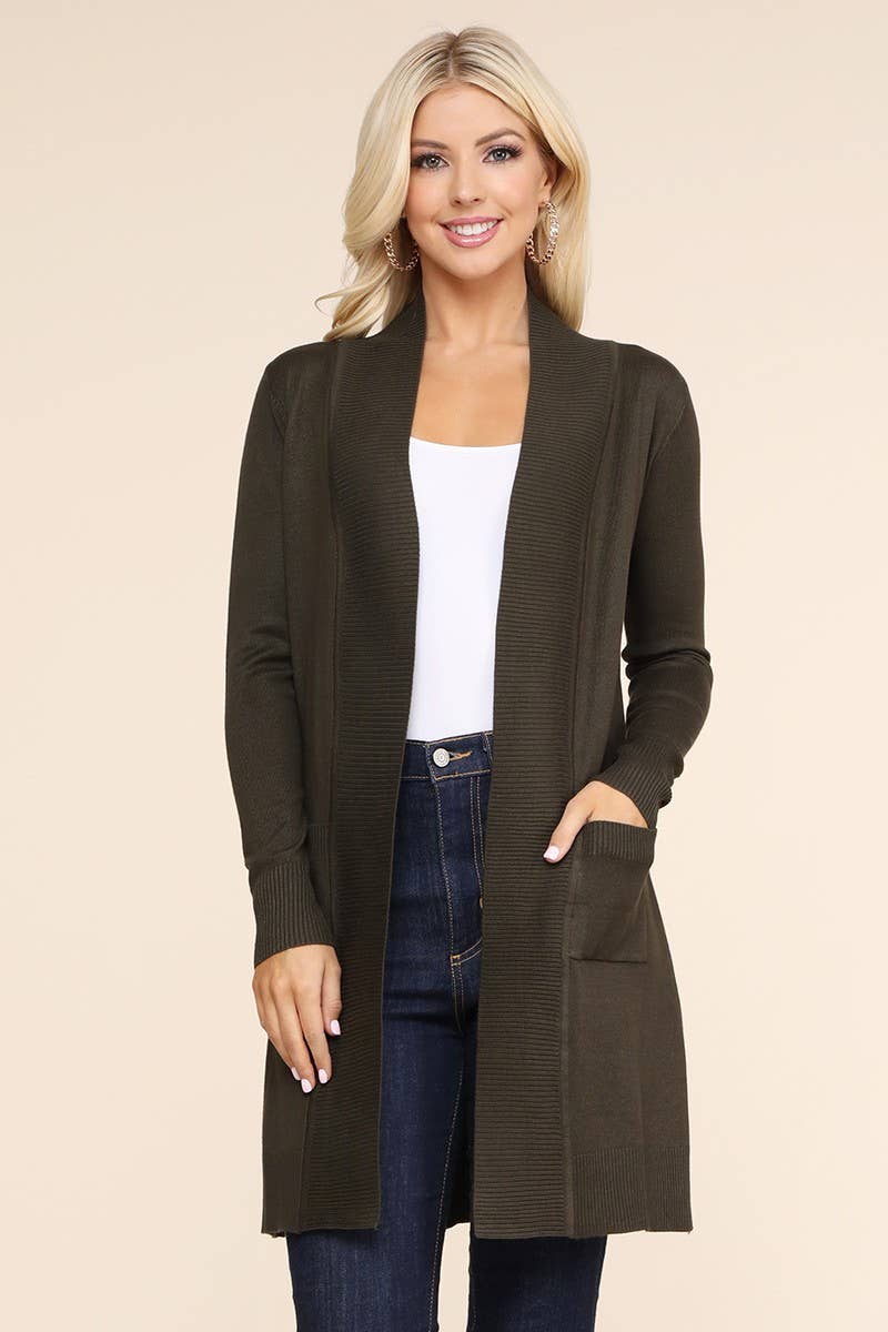 AWOCAL311_LONG SLEEVE OPEN FRONT CARDIGAN WITH SIDE POCKETS