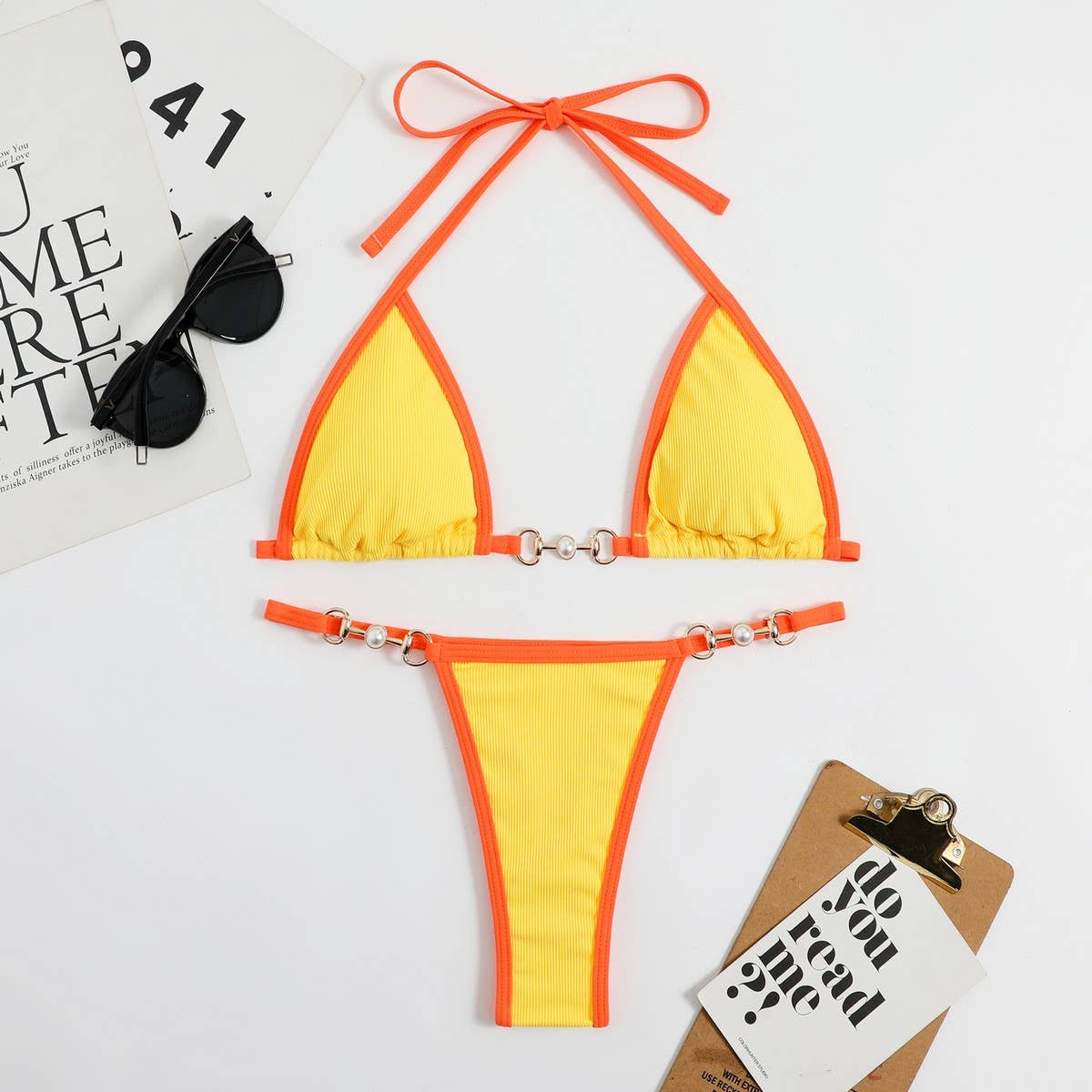 Metallic Bikini Set - Sexy Fluorescent Swimsuit