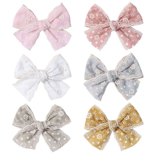 2024 NEW CHILDREN'S SOLID COLOR LACE BOW HAIRPIN_CWAHA2397