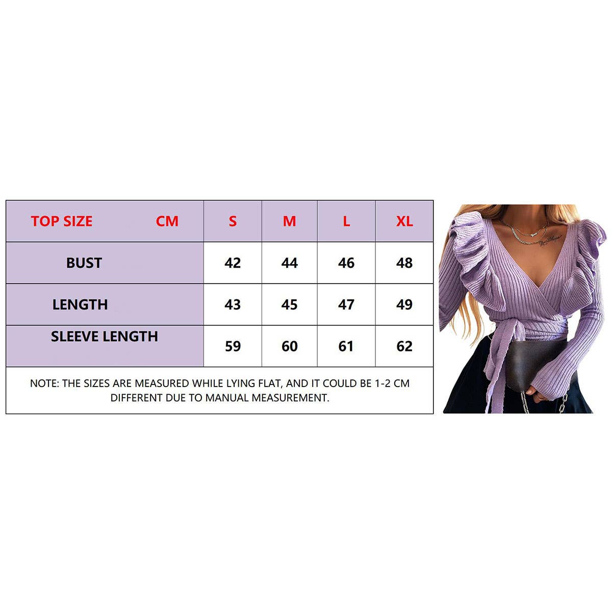 LACE-UP SLIM-FIT SOLID COLOR V-NECK TOP