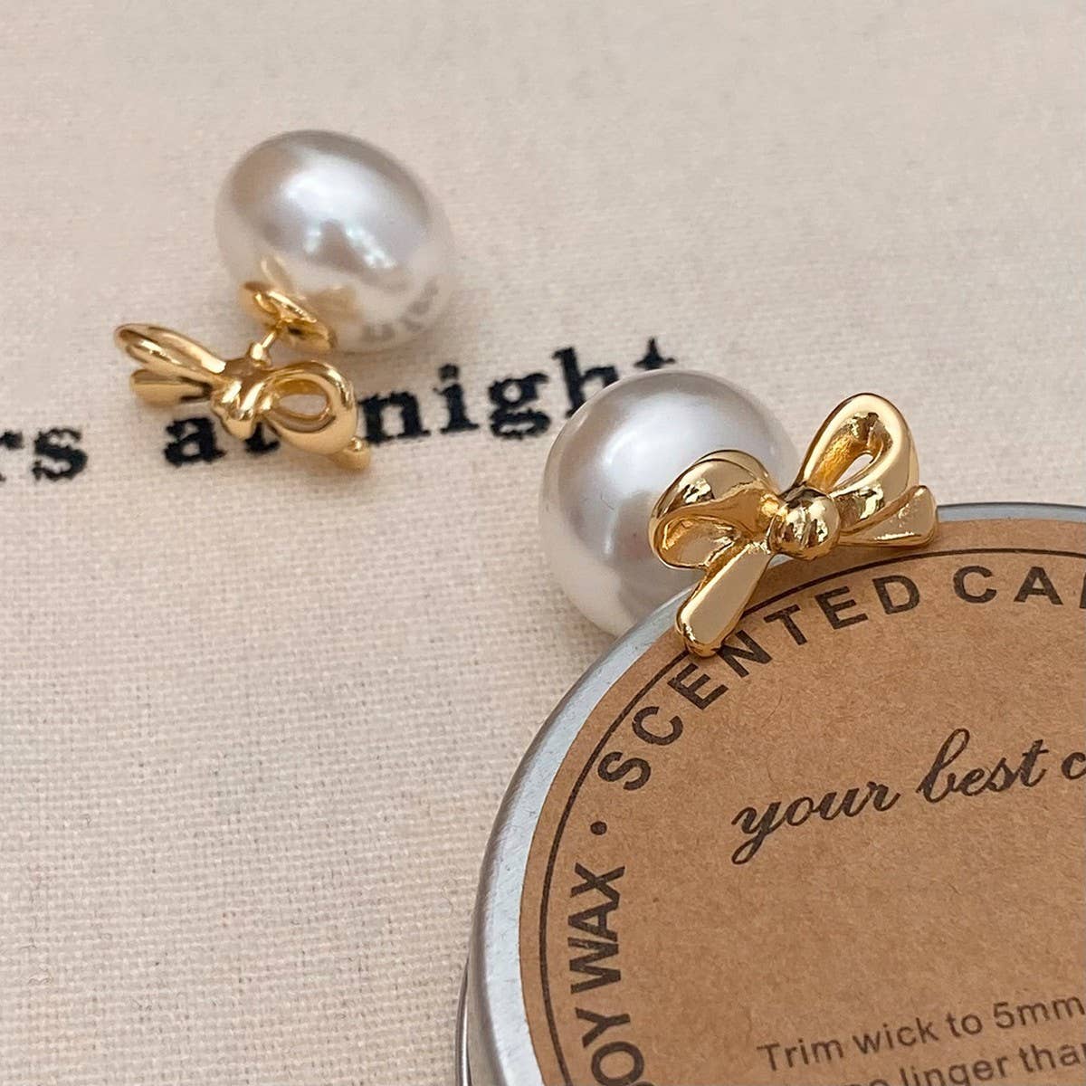 TEMPERAMENTAL AND HIGH-END BOW PEARL EARRINGS