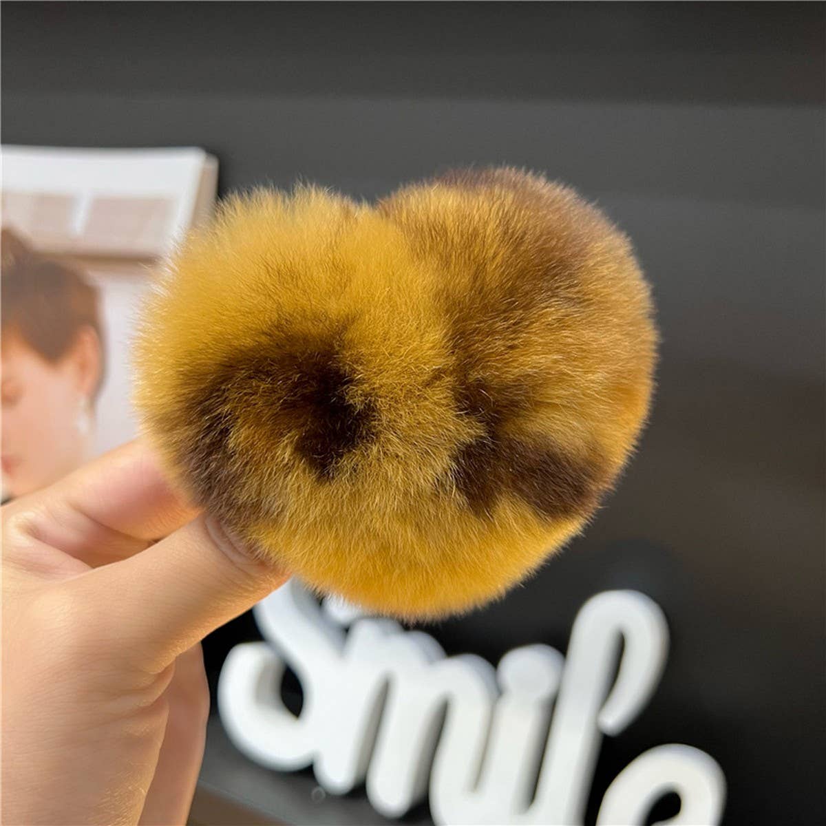 Cute Rex Rabbit Heart Hair Clip - Fluffy BB Pin