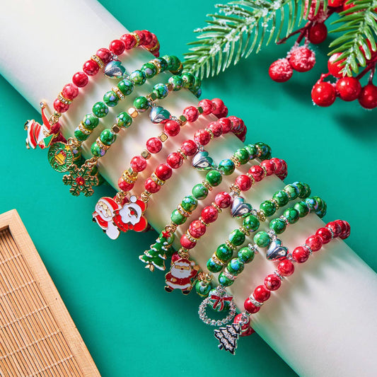 HANDMADE FLOWER BEADS MAGNETIC BEADED BRACELET