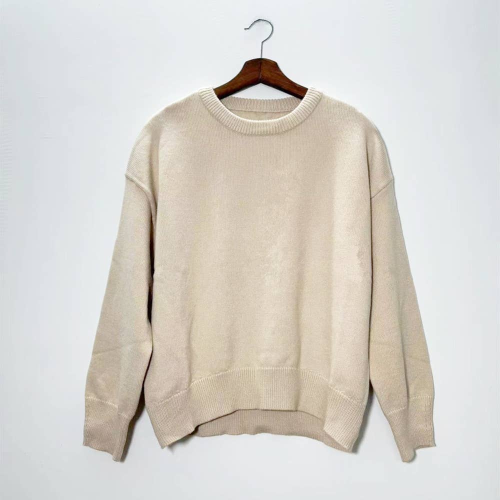 Sweet round-neck casual pullover sweater