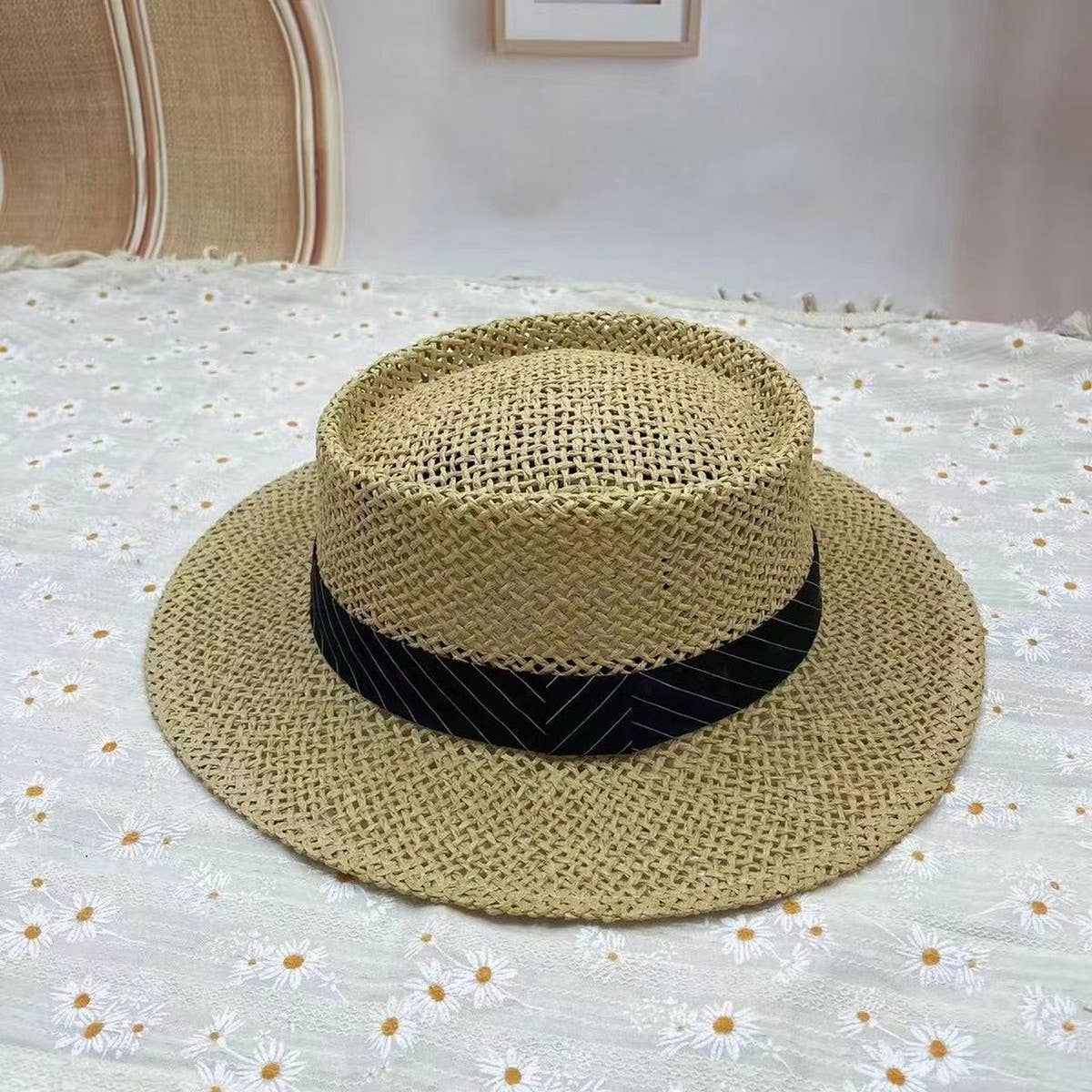 Women's Fashion Sun Protection Hollow Flat Cap_CWAH3560