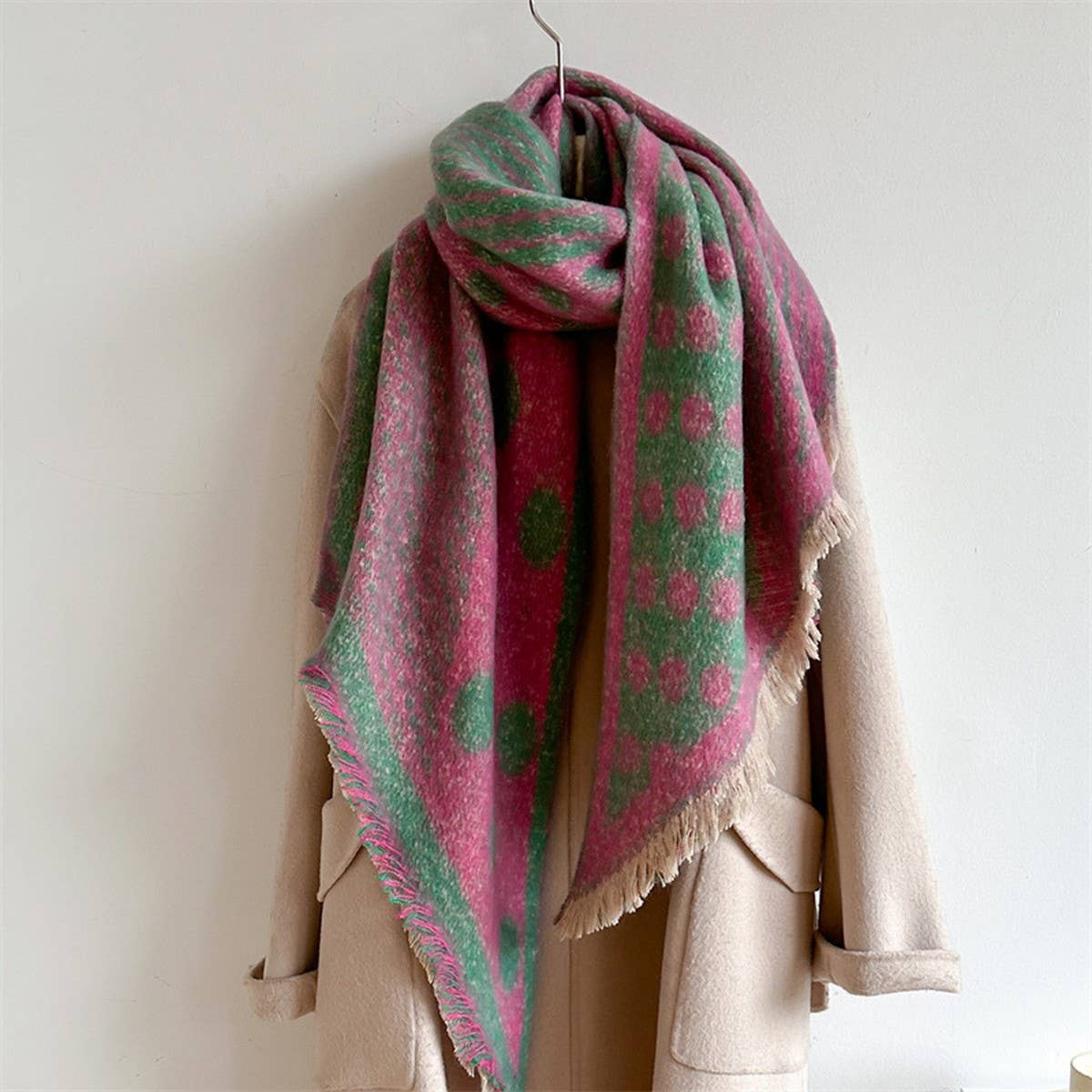 Polka Dot Loop Scarf ??Thick Warm Winter Shawl_CWASC0979