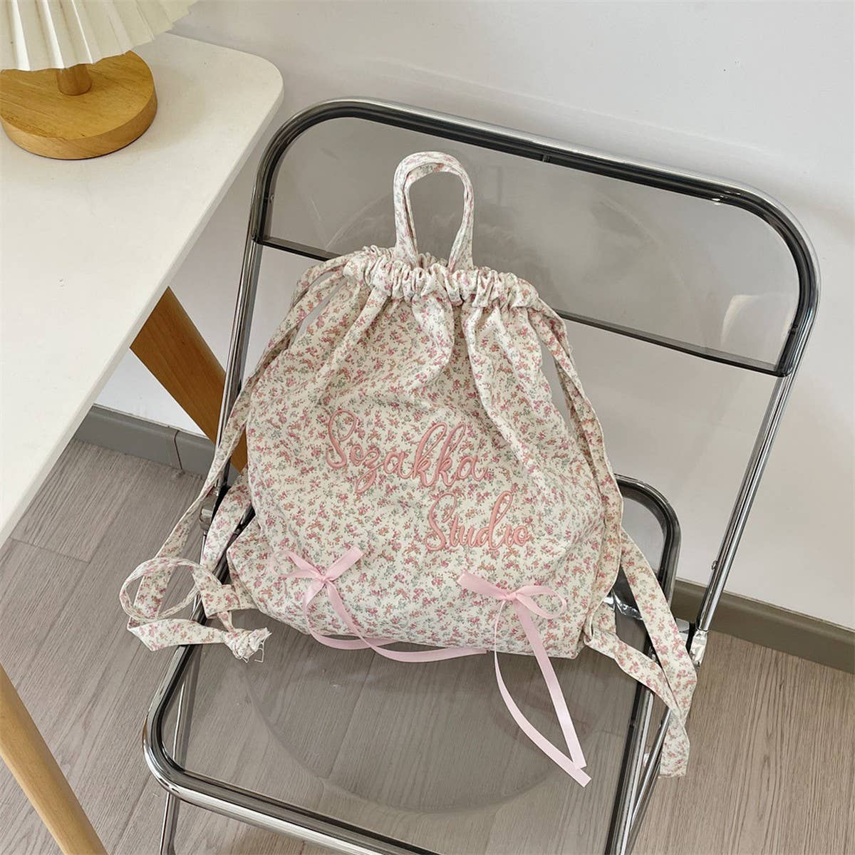 CWAB5801_VINTAGE TRAVEL LETTER EMBROIDERY BACKPACK