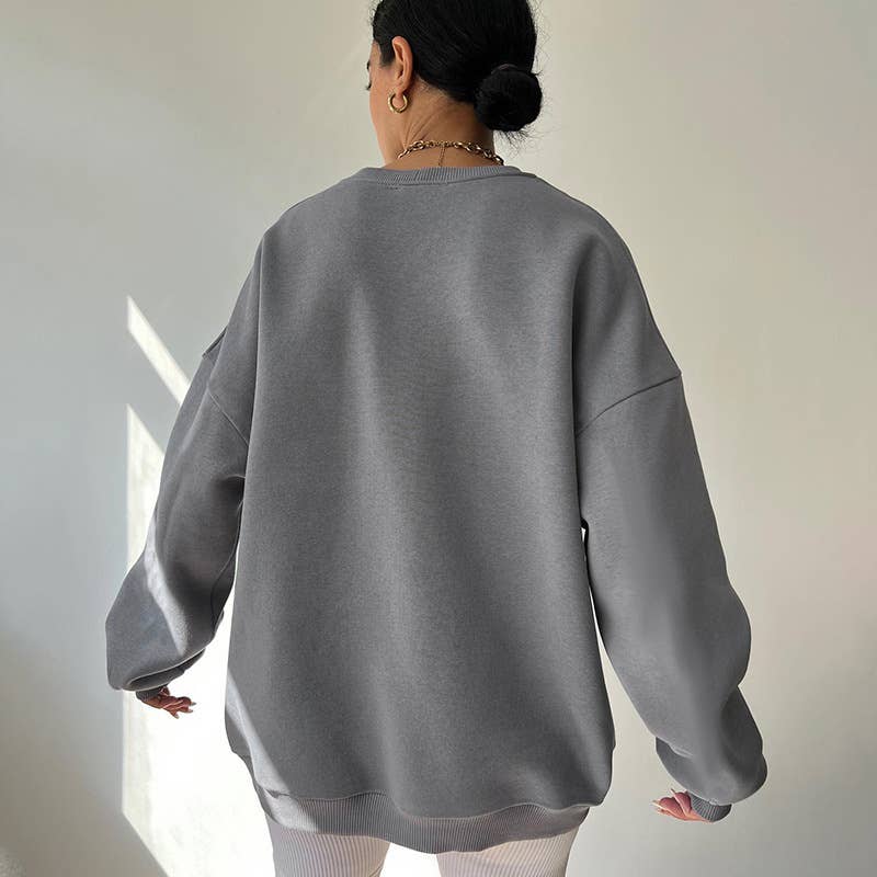 KNIT CREW-NECK LONG-SLEEVED FASHION CASUAL HOODIE