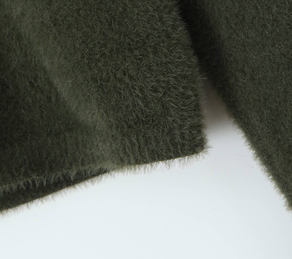 SINGLE BREASTED ROUND NECK MOHAIR KNIT CARDIGAN