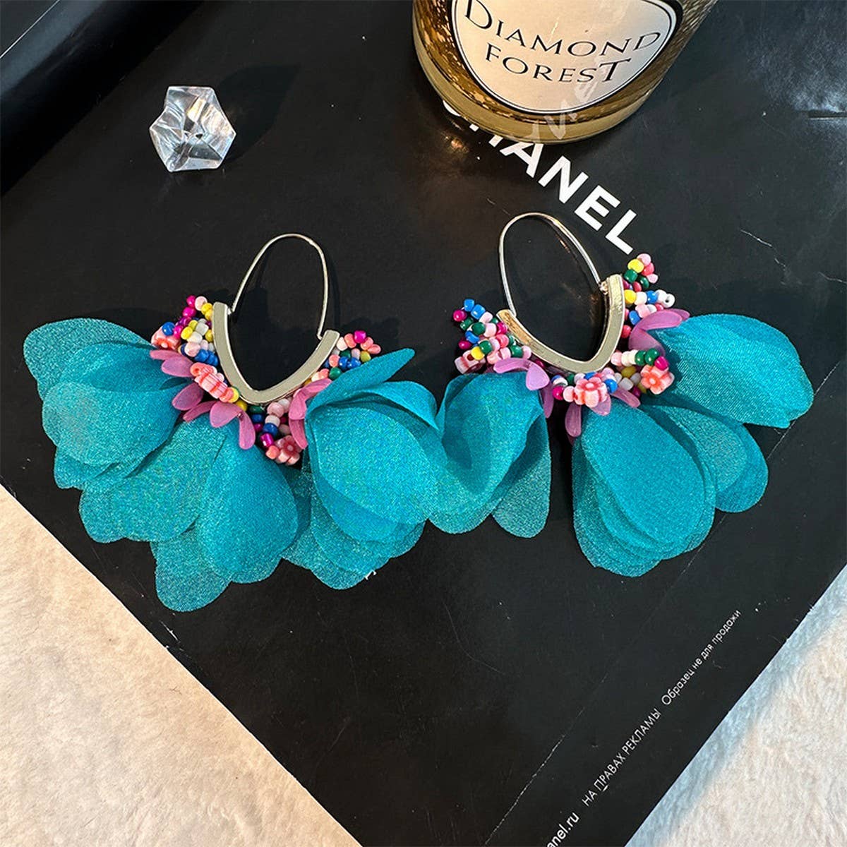 V-Shaped Beaded Tassel Earrings ? Bold Statement