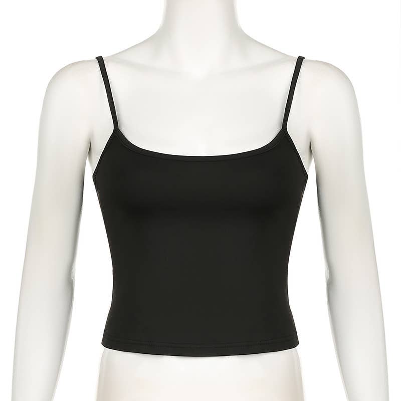 Slim solid color sexy low-cut halter base