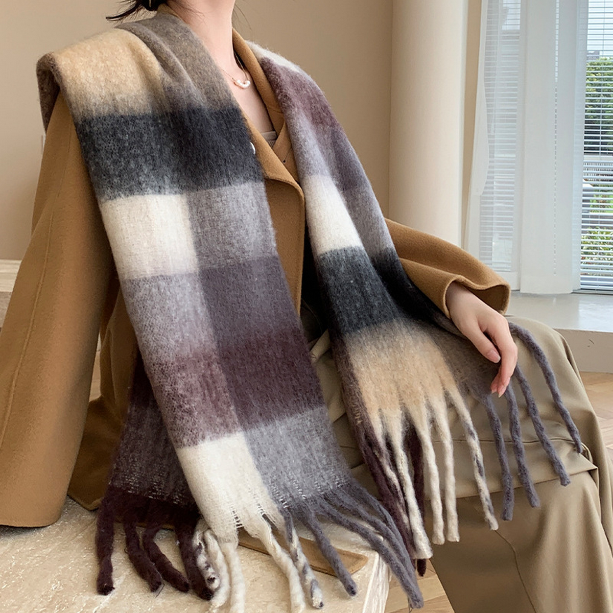 Plush AC Scarf ??Thick Soft Winter Wrap_CWASC2701