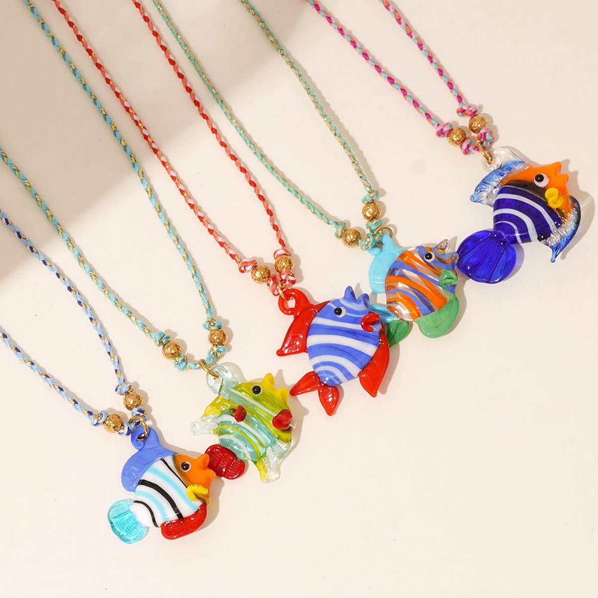 Colorful Glass Fish Ocean Pendant Necklace