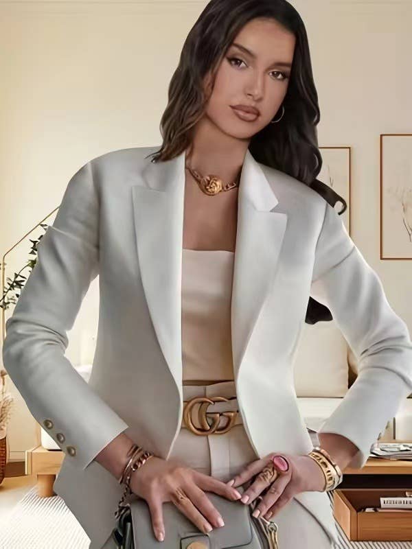 Fashionable and elegant solid-color lapel blazer