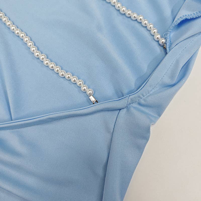 Stylish off-the-neck backless collared dress