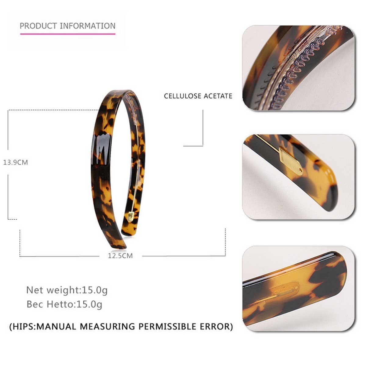 SIMPLE 1.5CM WIDE ACETATE HEADBAND HAIRACCESSORIES