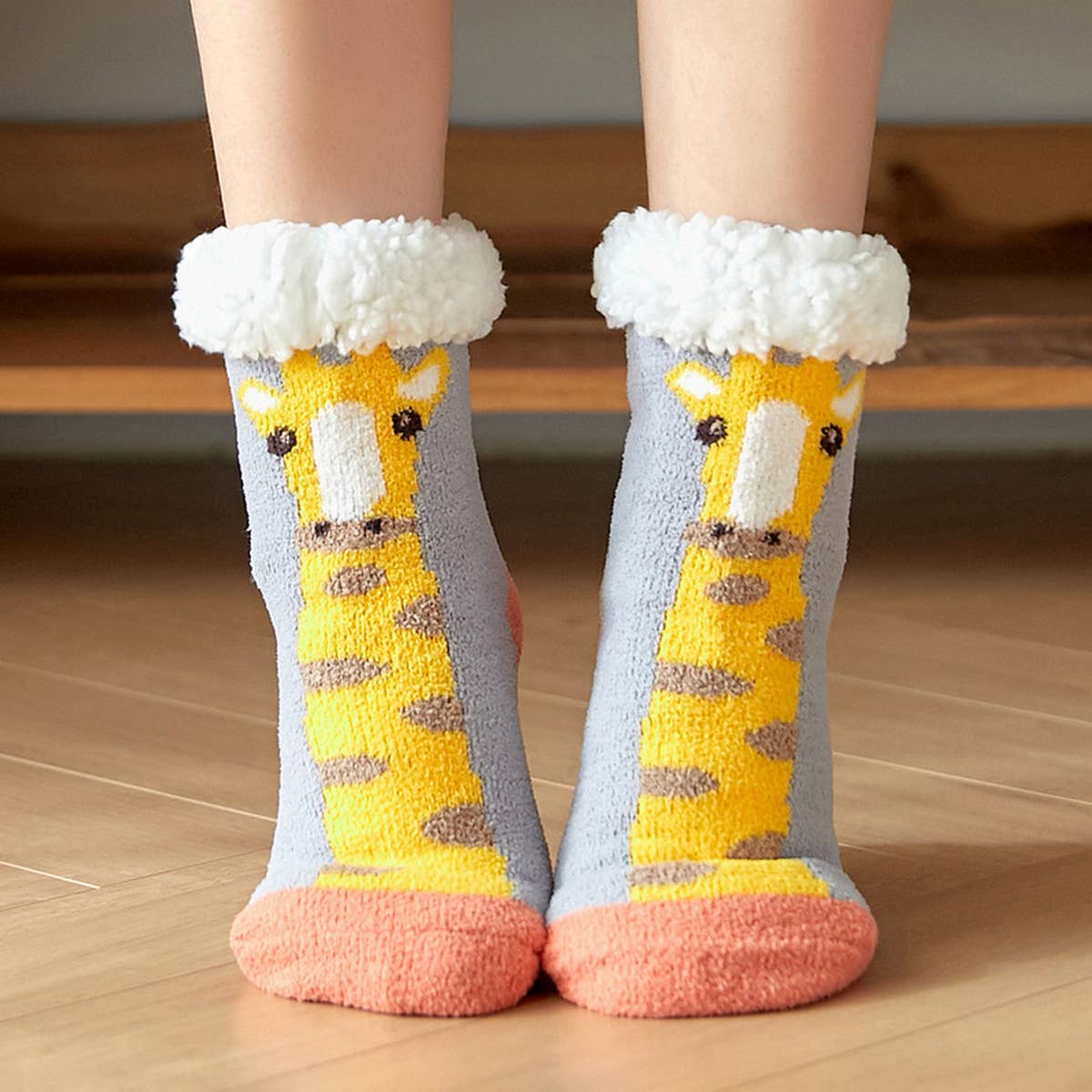WARM CHRISTMAS LEG COVERS PLUSH INDOOR SLIPPERS