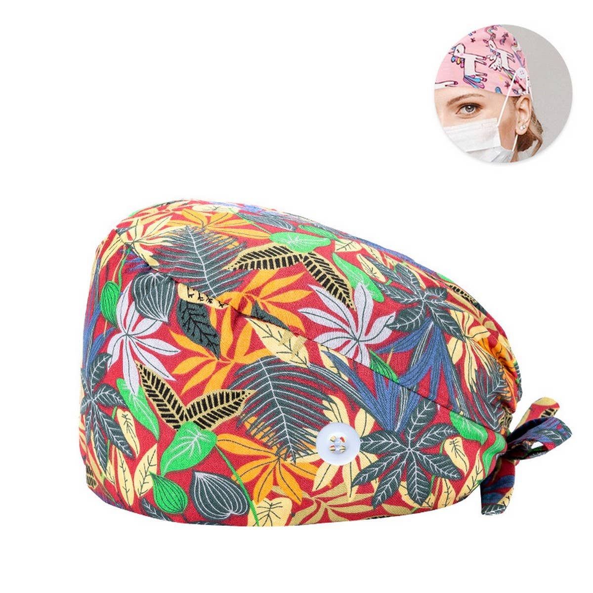 PRINTED SURGICAL CAP SCRUB CAP COTTON NURSE CAP_CWAH3378