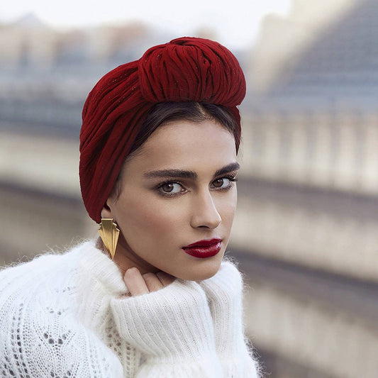 KNOTTED FASHION SILVER WIRE HORN HEAD SCARF