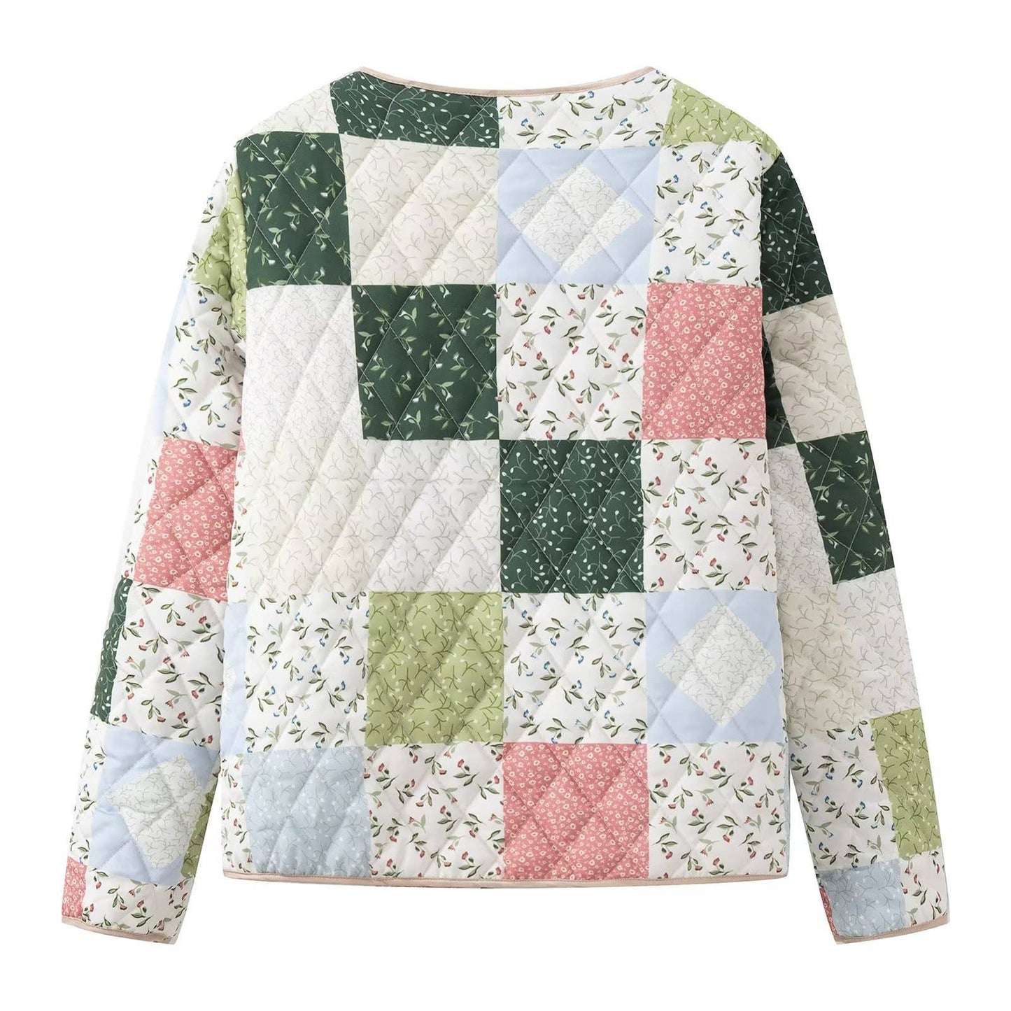 Fashionable printed loose quilted cotton jacket
