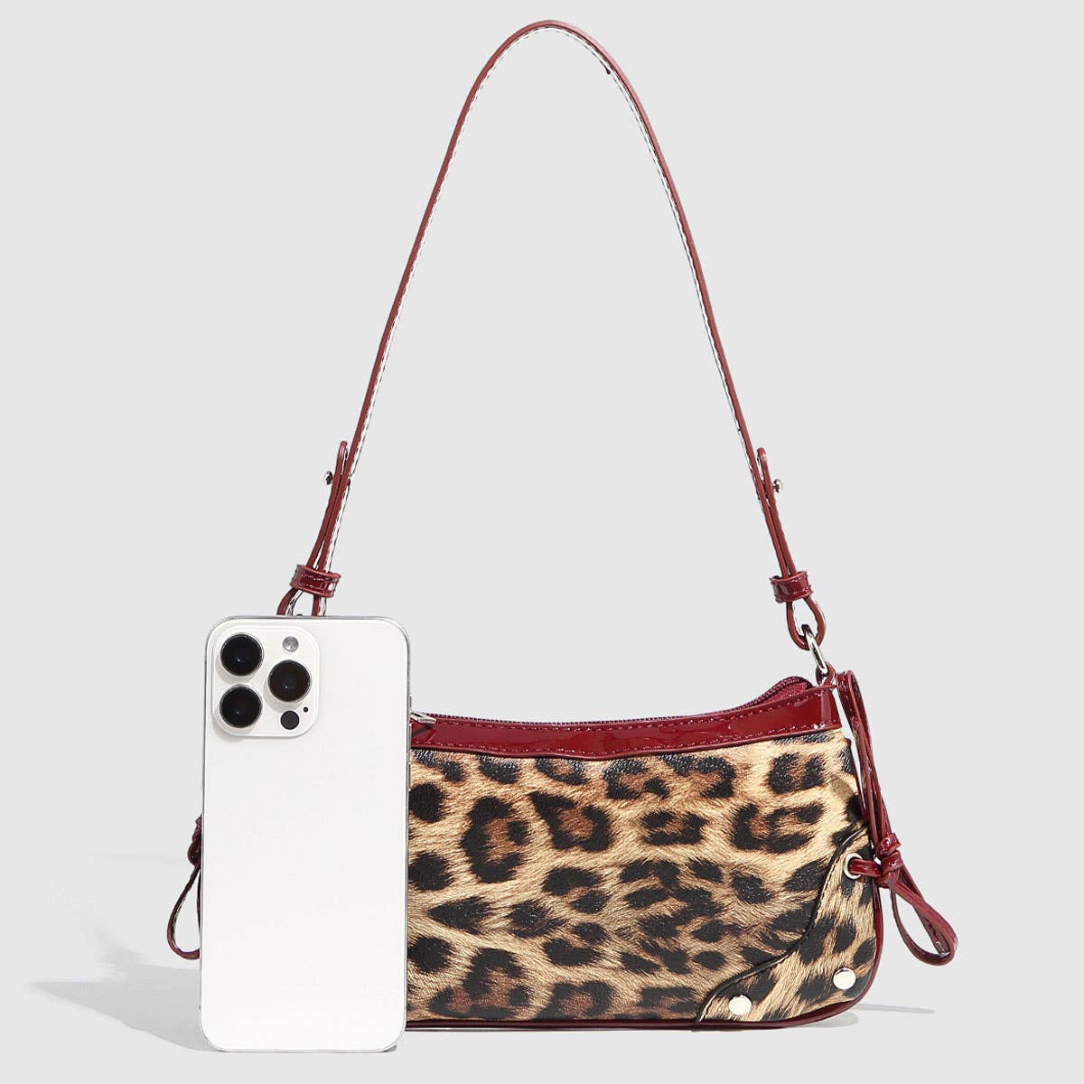 Leopard Woven Underarm Shoulder Bag for Women_CWAB5684