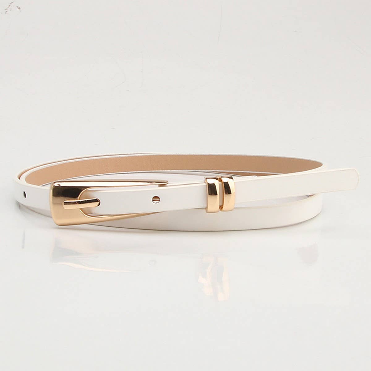 CLASSIC SIMPLE ALLOY BUCKLE LEOPARD THIN BELTS_CWABE0399
