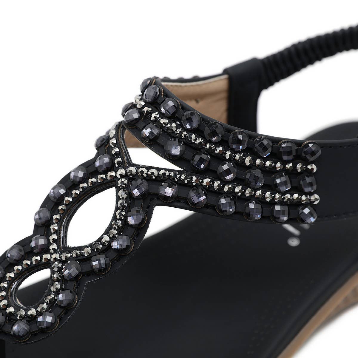 CRYSTAL BEADED DECORATIVE PINCH TOE SANDALS