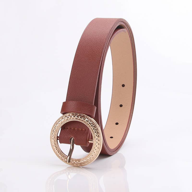 Fashion versatile personalized round-buckle belt