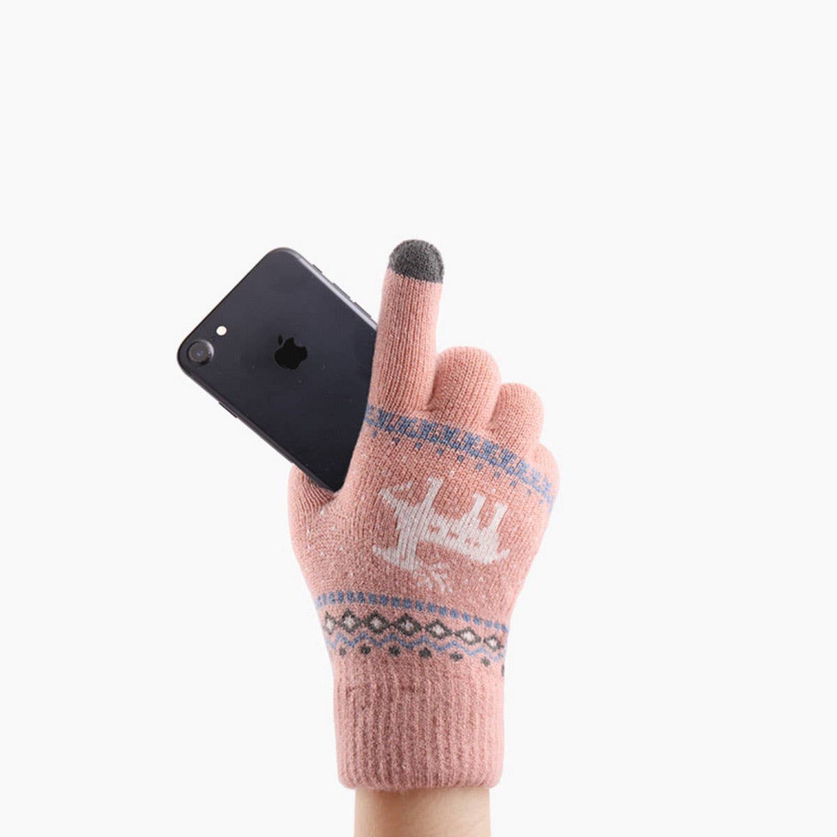NEW JACQUARD DOUBLE-LAYER DEER TOUCH SCREEN GLOVES_CWAG0239