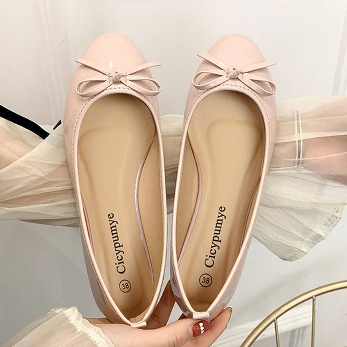 FLAT BOTTOM SOFT LEATHER BOW CASUAL WOMEN SHOES