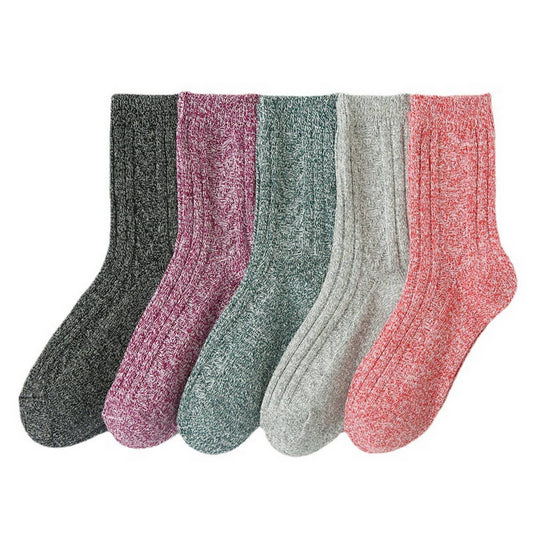 5 PAIRS PER PACK THICK SOLID COLOR SOCKS_CWMS0691