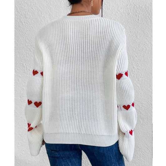 LONG SLEEVE STRIPED PULLOVER CREW-NECK SWEATER