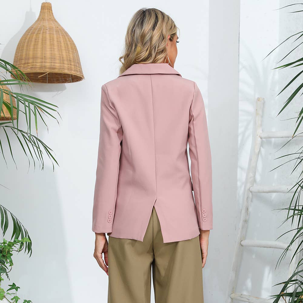 SOLID COLOR POCKET COMMUTER OL STYLE SUIT JACKET