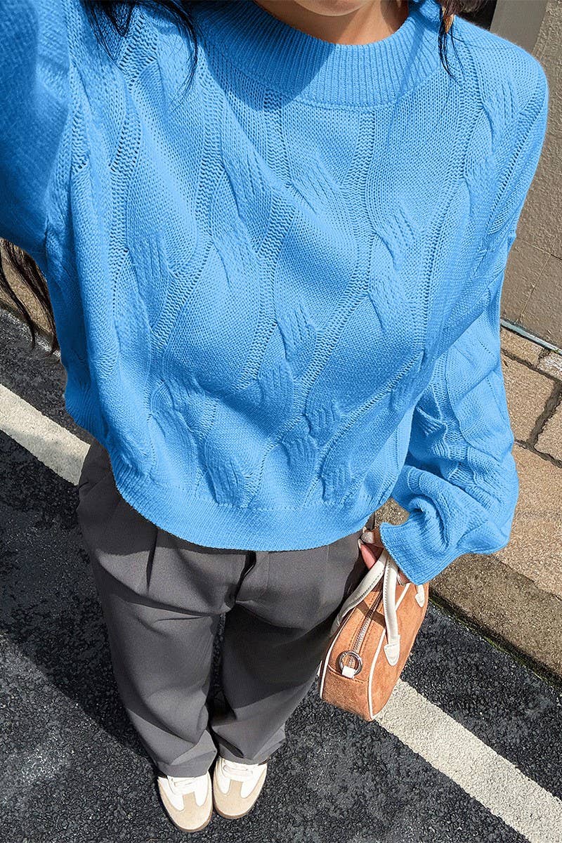 CWOSWL07488_CASUAL SOLID PULLOVER LONG SLEEVE SWEATER