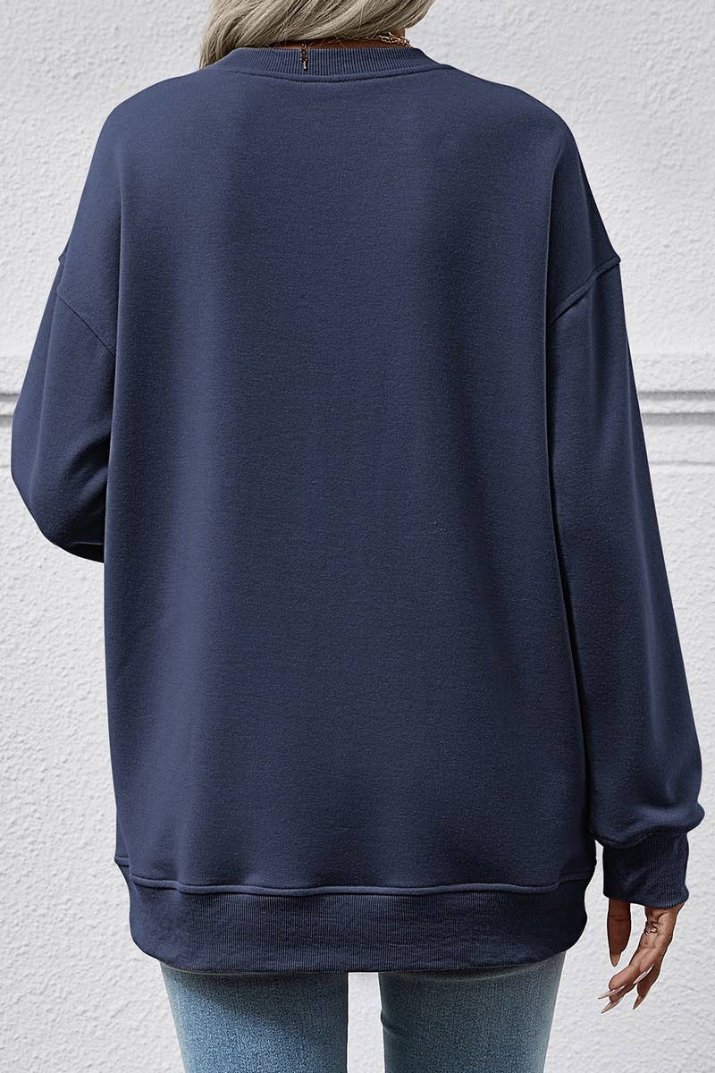 WOMEN LOOSE ROUND NECK SHIRT_CWTSTL0765