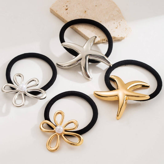 New Minimalist Flower Star Ponytail Hair Tie