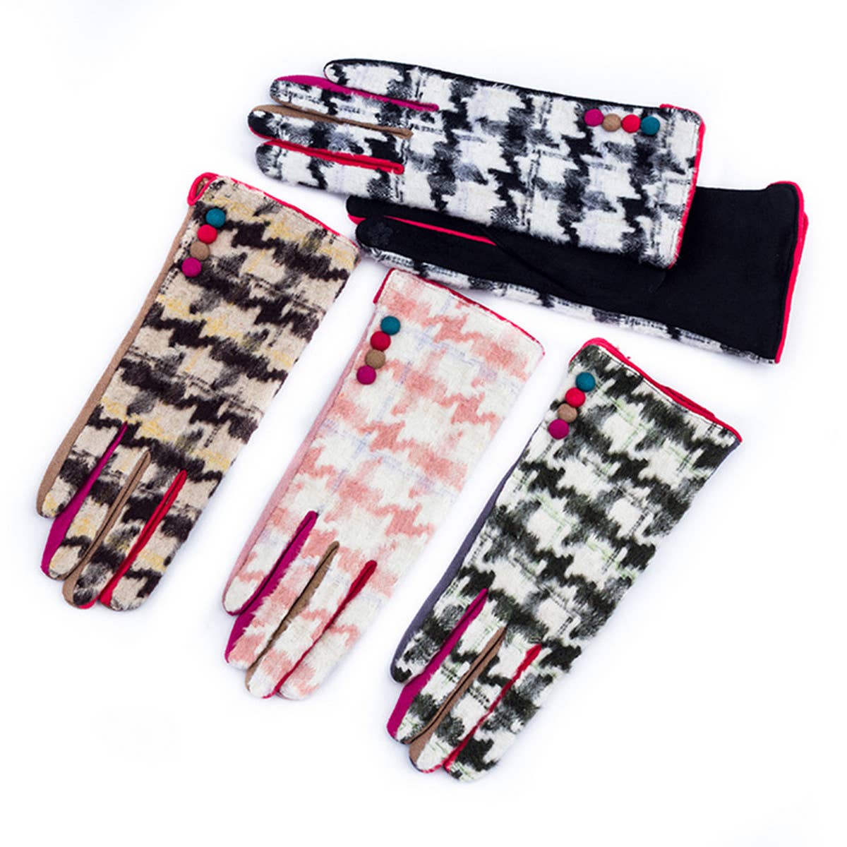 FASHION IRREGULAR PLAID GLOVES_CWAG0073